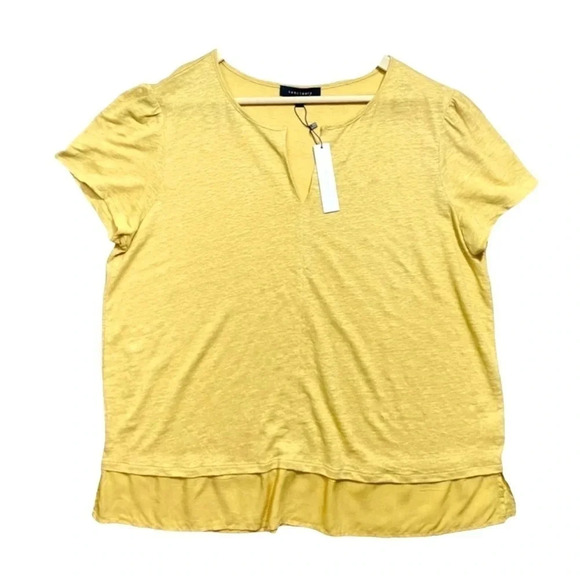 NWT Sanctuary Curve Uptown Split Neck Plus Size Linen Top - Picture 2 of 5